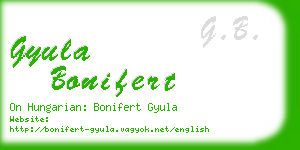 gyula bonifert business card